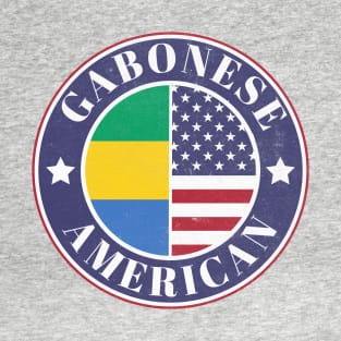 Proud Gabonese-American Badge - Gabon Flag T-Shirt